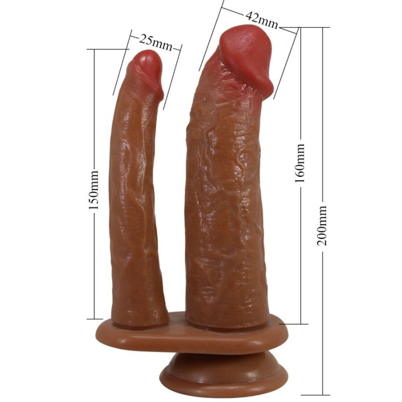 Pretty Love - Goran Doppio Dildo Realistico Naturale Mulato - PRETTY LOVE - Dildo Doppi | erosidea.com