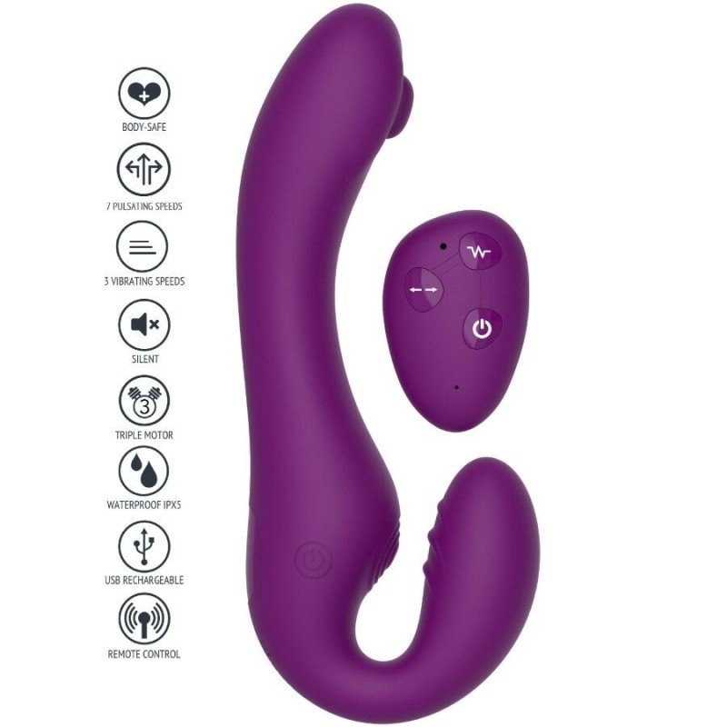 Vibratore Xocoon 2 In 1 Strapless Strap On Viola - XOCOON - Vibratori Doppi | erosidea.com