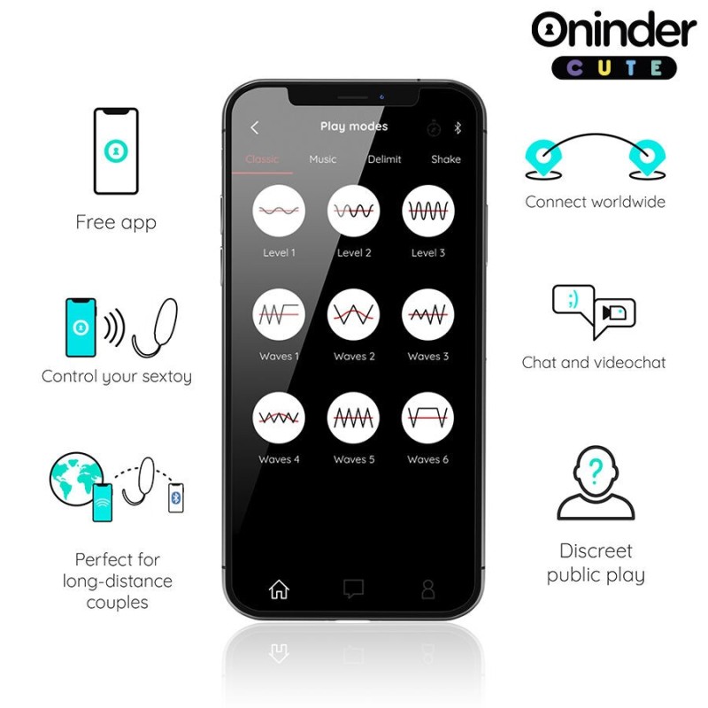 Oninder Cute - Uovo Vibro-Rotante In Silicone Con Gemma Per Amore E Piacere - App Gratuita - ONINDER CUTE - Ovetti Palline Sfere | erosidea.com
