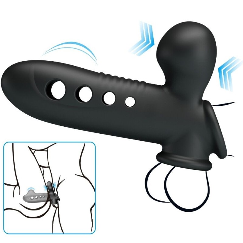 Pretty Love - Manicotto Per Pene Crane Con Airbag Nero - PRETTY LOVE - Guaine e Prolunghe | erosidea.com