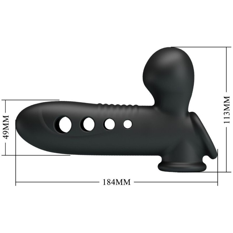 Pretty Love - Manicotto Per Pene Crane Con Airbag Nero - PRETTY LOVE - Guaine e Prolunghe | erosidea.com