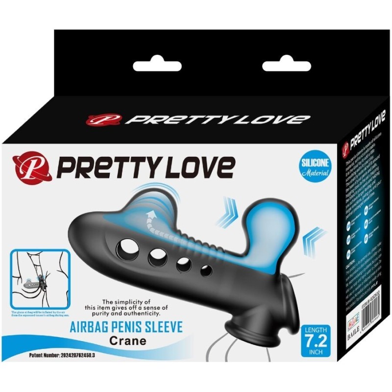 Pretty Love - Manicotto Per Pene Crane Con Airbag Nero - PRETTY LOVE - Guaine e Prolunghe | erosidea.com