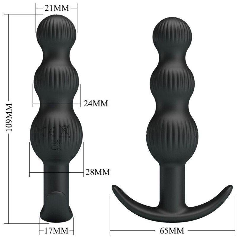 Pretty Love Sidney Plug Anale 10 Vibrazioni Nero - PRETTY LOVE - Plug e Catene Anali | erosidea.com
