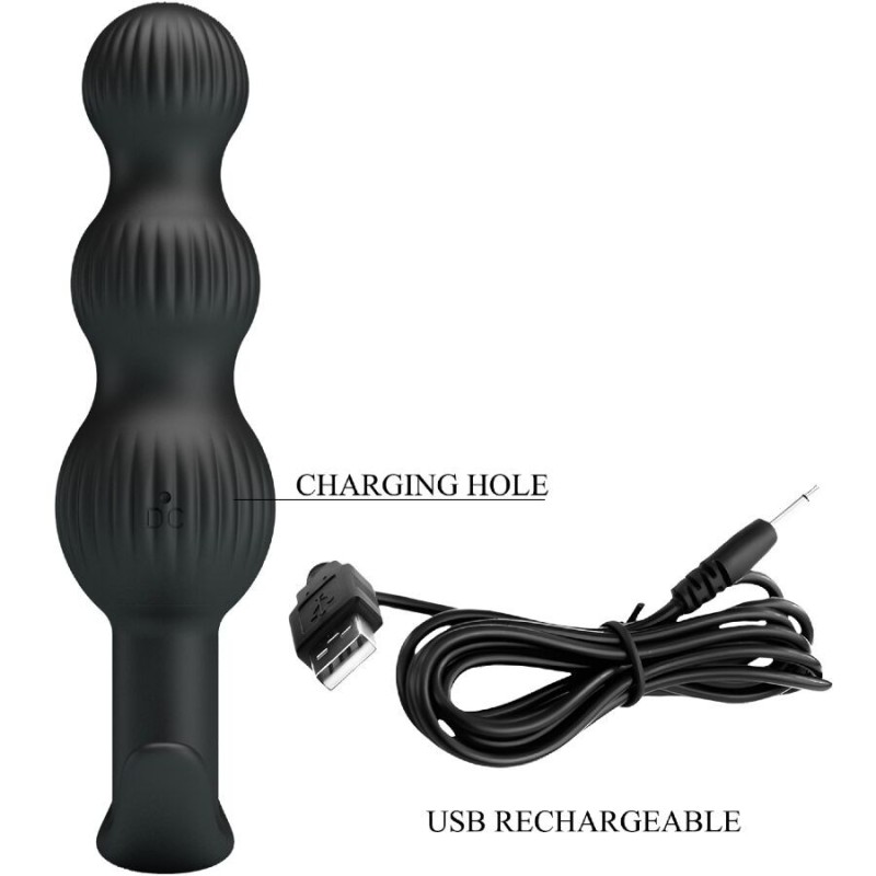 Pretty Love Sidney Plug Anale 10 Vibrazioni Nero - PRETTY LOVE - Plug e Catene Anali | erosidea.com