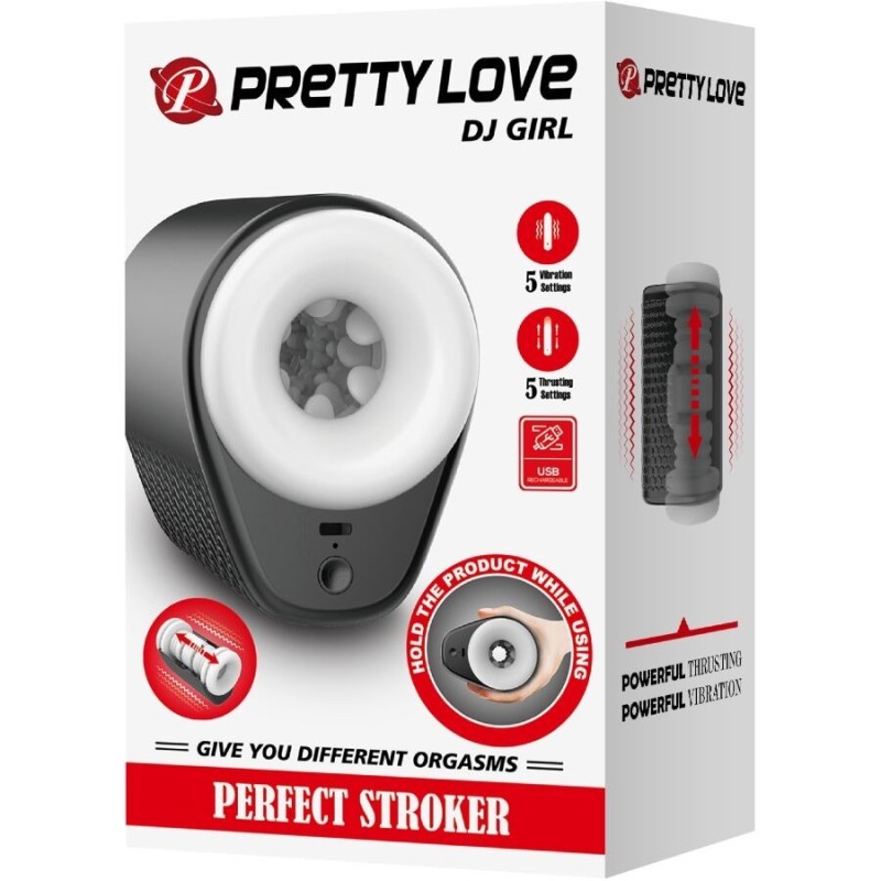 Pretty Love - Dj Girl Masturbatore Maschile Con Vibrazione 5 Impostazioni Nero - PRETTY LOVE MALE - Masturbatori | erosidea.com