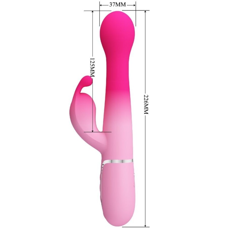 Pretty Love - Dejon 3 In 1 Multifunzione Vibratore Rabbit Rosa - PRETTY LOVE - Vibratori Rabbit | erosidea.com