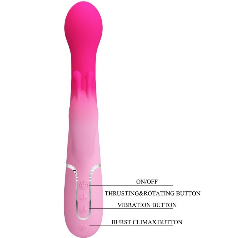 Pretty Love - Dejon 3 In 1 Multifunzione Vibratore Rabbit Rosa - PRETTY LOVE - Vibratori Rabbit | erosidea.com