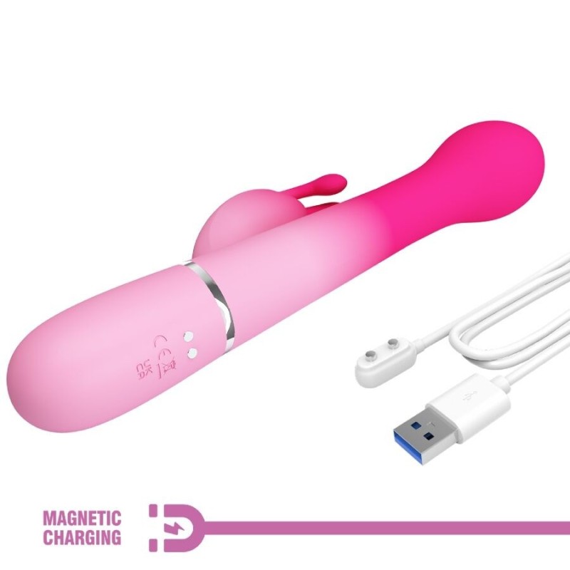Pretty Love - Dejon 3 In 1 Multifunzione Vibratore Rabbit Rosa - PRETTY LOVE - Vibratori Rabbit | erosidea.com