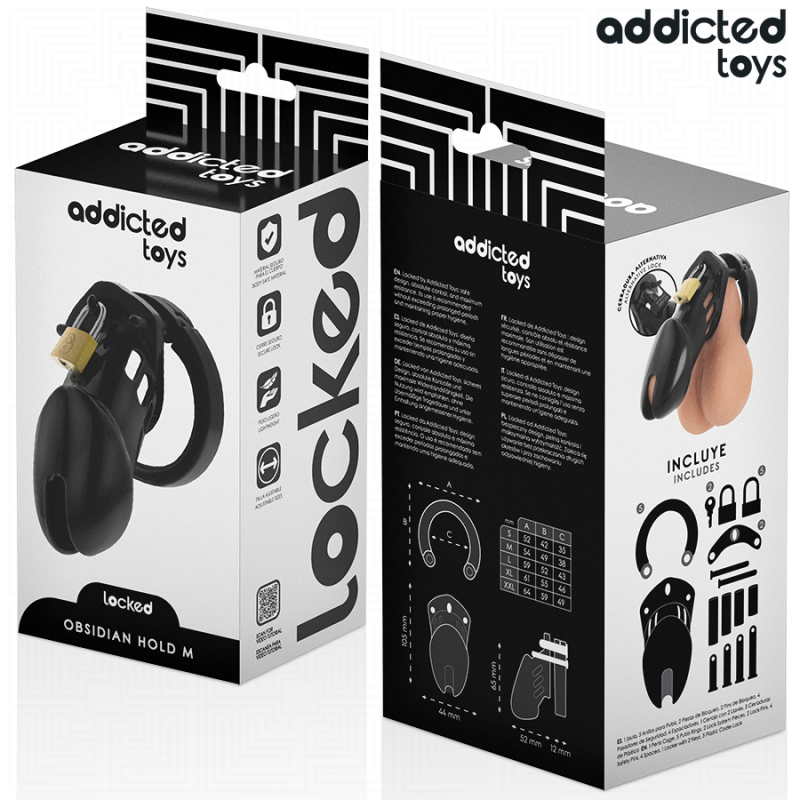 Addicted Toys Locked - Gabbia Pene Obsidian Hold Taglia M - ADDICTED TOYS LOCKED - Costrittivi | erosidea.com
