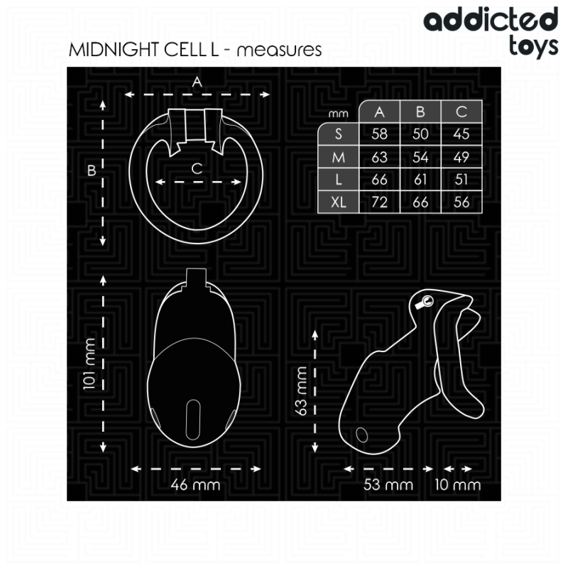 Addicted Toys Locked - Mindnight Cell Gabbia Pene Taglia L - ADDICTED TOYS LOCKED - Costrittivi | erosidea.com