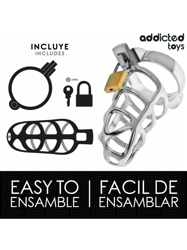 Addicted Toys Locked - Gabbia Pene Con Serratura In Argento Taglia M - ADDICTED TOYS LOCKED - Costrittivi | erosidea.com