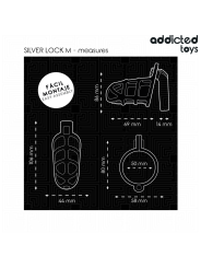 Addicted Toys Locked - Gabbia Pene Con Serratura In Argento Taglia M - ADDICTED TOYS LOCKED - Costrittivi | erosidea.com