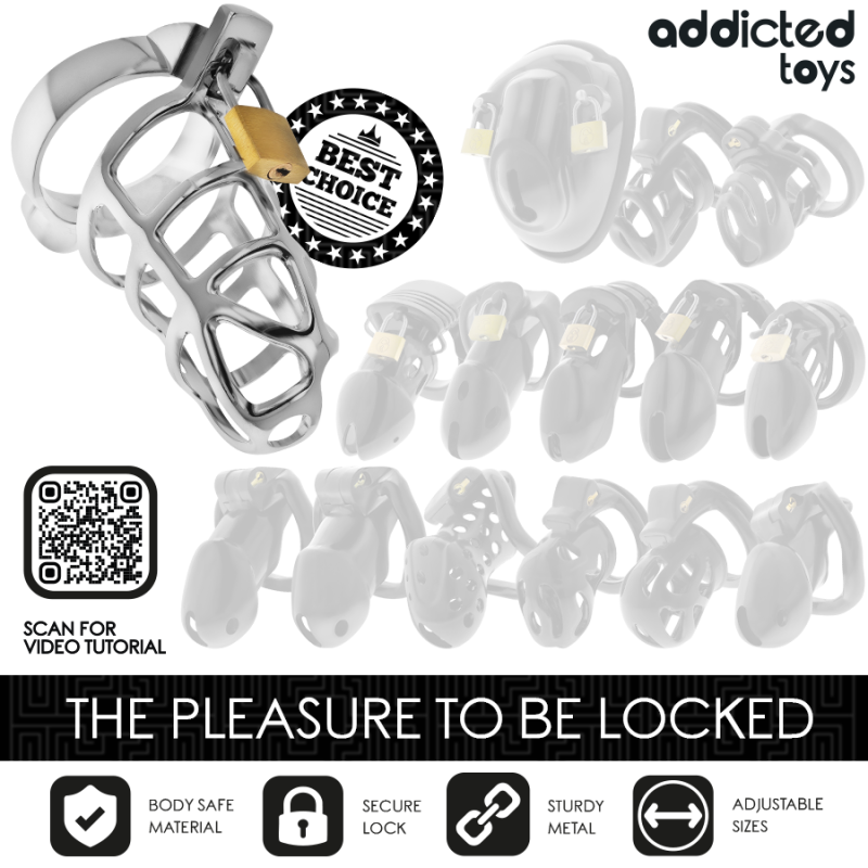 Addicted Toys Locked - Gabbia Pene Con Serratura In Argento Taglia M - ADDICTED TOYS LOCKED - Costrittivi | erosidea.com