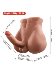 Xise - Bertlett Dildo Ass Realistico Dildo E Ano Masturbatore Posizione Frontale Con Spinta 18 Cm - XISE - Dildo Realistici | erosidea.com