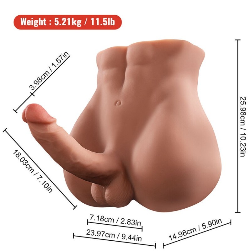 Xise - Bertlett Dildo Ass Realistico Dildo E Ano Masturbatore Posizione Frontale Con Spinta 18 Cm - XISE - Dildo Realistici | erosidea.com