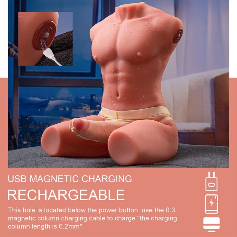 Xise - Jason Mezzo Corpo Torso Maschile Realistico Con Spinta E Vibrazione 55 Cm - XISE - Masturbatori Maxi | erosidea.com