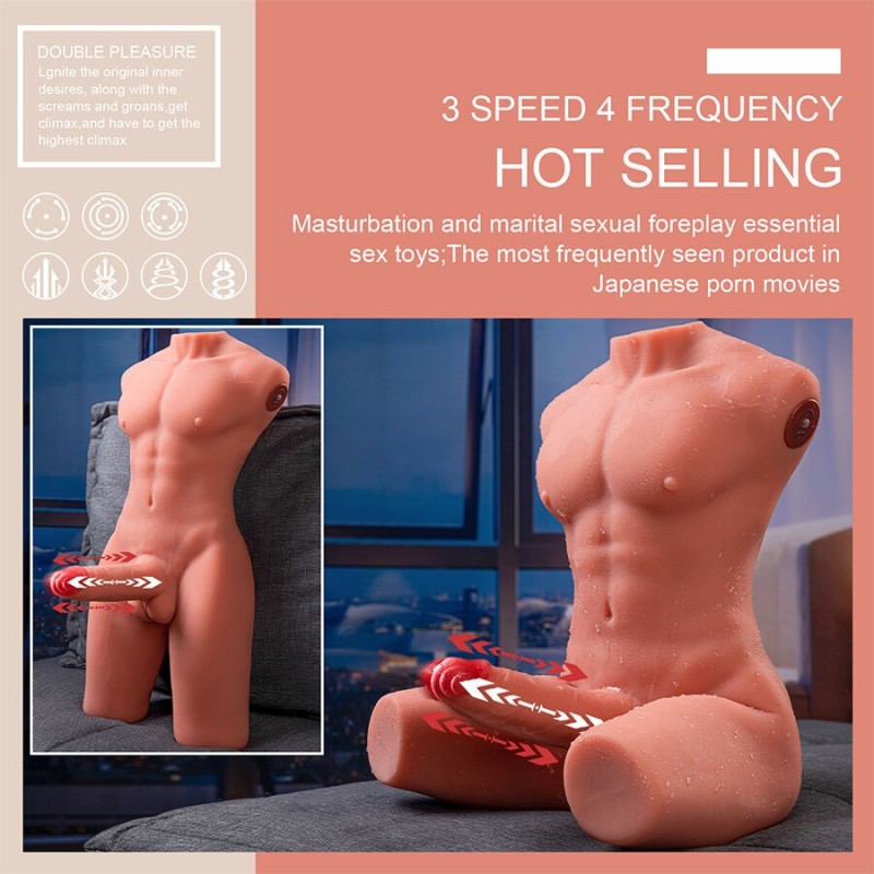 Xise - Jason Mezzo Corpo Torso Maschile Realistico Con Spinta E Vibrazione 55 Cm - XISE - Masturbatori Maxi | erosidea.com