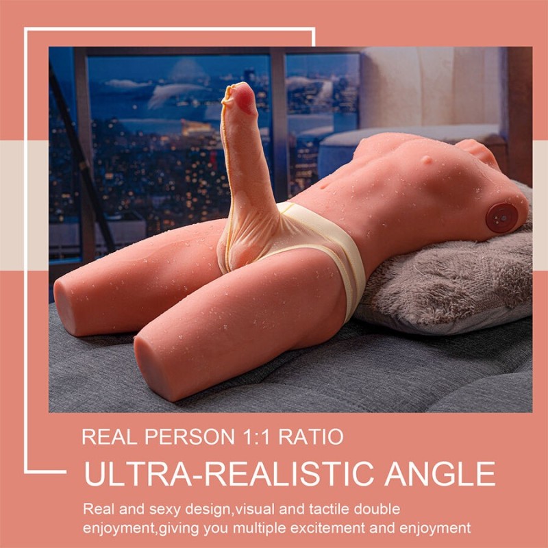 Xise - Jason Mezzo Corpo Torso Maschile Realistico Con Spinta E Vibrazione 55 Cm - XISE - Masturbatori Maxi | erosidea.com