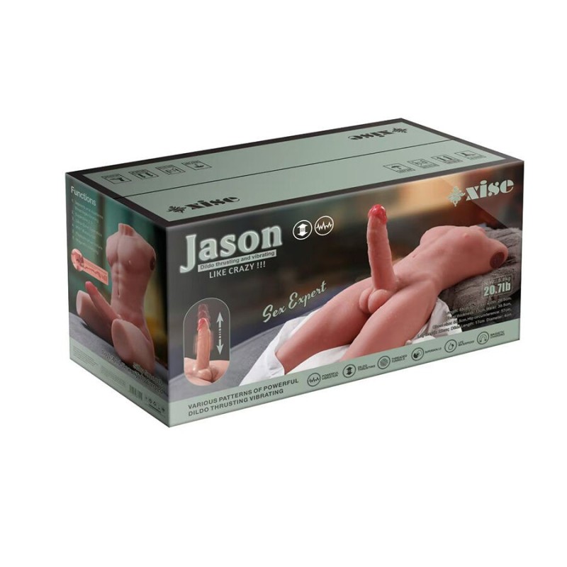 Xise - Jason Mezzo Corpo Torso Maschile Realistico Con Spinta E Vibrazione 55 Cm - XISE - Masturbatori Maxi | erosidea.com