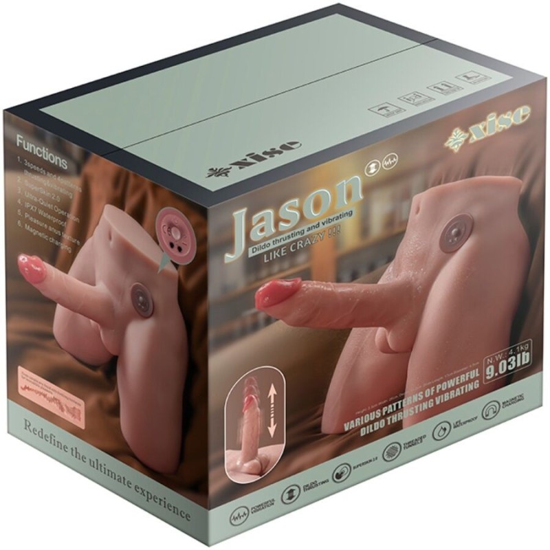 Xise - Jason Dildo Masturbatore Realistico Con Spinta E Vibrazione 17 Cm - XISE - Masturbatori Maxi | erosidea.com