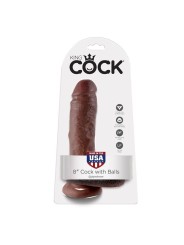 King Cock - 8 Pene RealStico Marrone 20.3 Cm - KING COCK - Dildo Realistici | erosidea.com