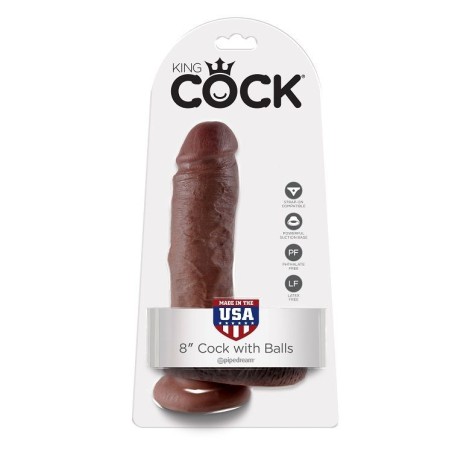 King Cock - 8 Pene RealStico Marrone 20.3 Cm - KING COCK - Dildo Realistici | erosidea.com