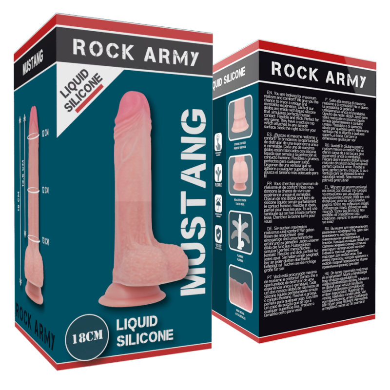 Rockarmy - Liquid Silicone Premium Mustang Realistico 18 Cm -O- 4.14 Cm - ROCK ARMY - Dildo Realistici | erosidea.com