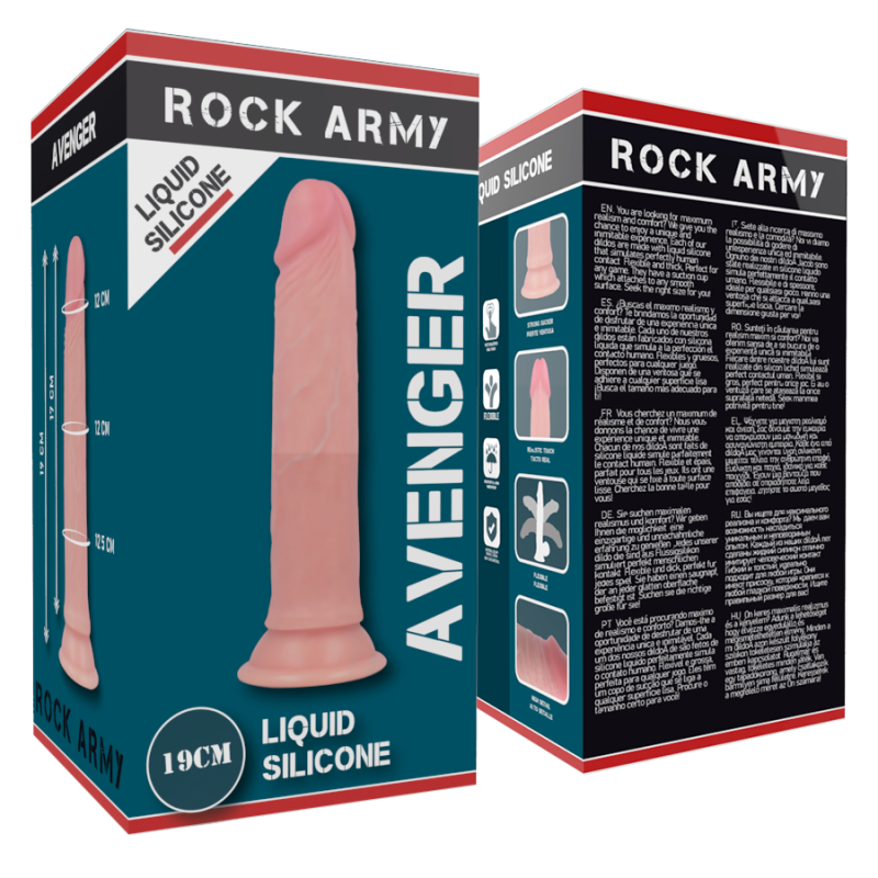 Rockarmy - Liquid Silicone Premium Avenger Realistico 19 Cm -O- 3.98 Cm - ROCK ARMY - Dildo Realistici | erosidea.com