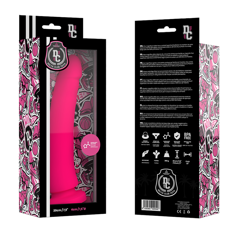 Dildo Delta Club Toys Silicone Rosa 20Cm - DELTACLUB - Dildo Realistici | erosidea.com
