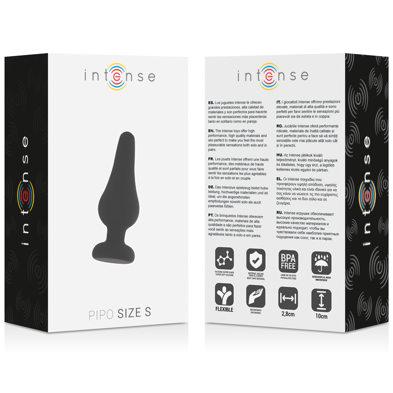 Plug Anale Intense Pipo S Silicone Nero 98 Cm - INTENSE ANAL TOYS - Plug e Catene Anali | erosidea.com