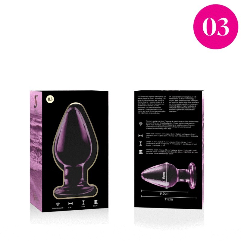 Nebula Series By Ibiza - Modello 3 Plug Anale Vetro Borosilicato Rosa 11 Cm -O- 5 Cm - NEBULA SERIES BY IBIZA - Plug e Catene Anali | erosidea.com