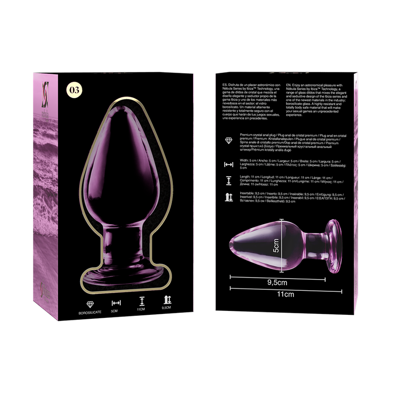 Nebula Series By Ibiza - Modello 3 Plug Anale Vetro Borosilicato Rosa 11 Cm -O- 5 Cm - NEBULA SERIES BY IBIZA - Plug e Catene Anali | erosidea.com