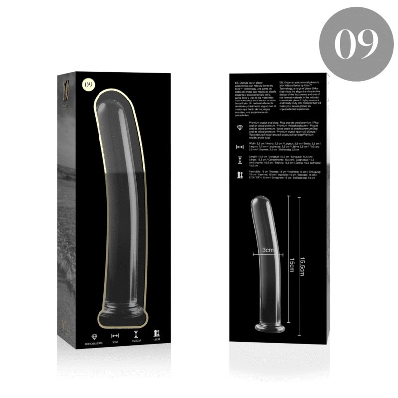 Nebula Series By Ibiza - Modello 9 Dildo In Vetro Borosilicato Trasparente 15.5 Cm -O- 2.5 Cm - NEBULA SERIES BY IBIZA - Dildo Realistici | erosidea.com