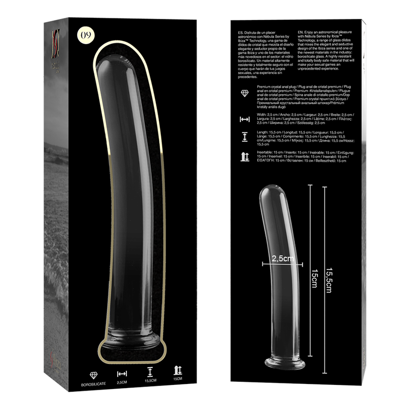 Nebula Series By Ibiza - Modello 9 Dildo In Vetro Borosilicato Trasparente 15.5 Cm -O- 2.5 Cm - NEBULA SERIES BY IBIZA - Dildo Realistici | erosidea.com