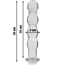 NEBULA SERIES BY IBIZA - MODELLO 10 DILDO IN VETRO BOROSILICATO TRASPARENTE 16.5 CM -O- 3.5 CM - NEBULA SERIES BY IBIZA - Dildo Realistici | erosidea.com