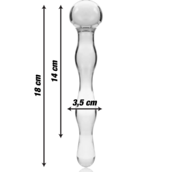 NEBULA SERIES BY IBIZA - MODELLO 13 DILDO IN VETRO BOROSILICATO TRASPARENTE 18 CM -O- 3.5 CM - NEBULA SERIES BY IBIZA - Dildo Realistici | erosidea.com