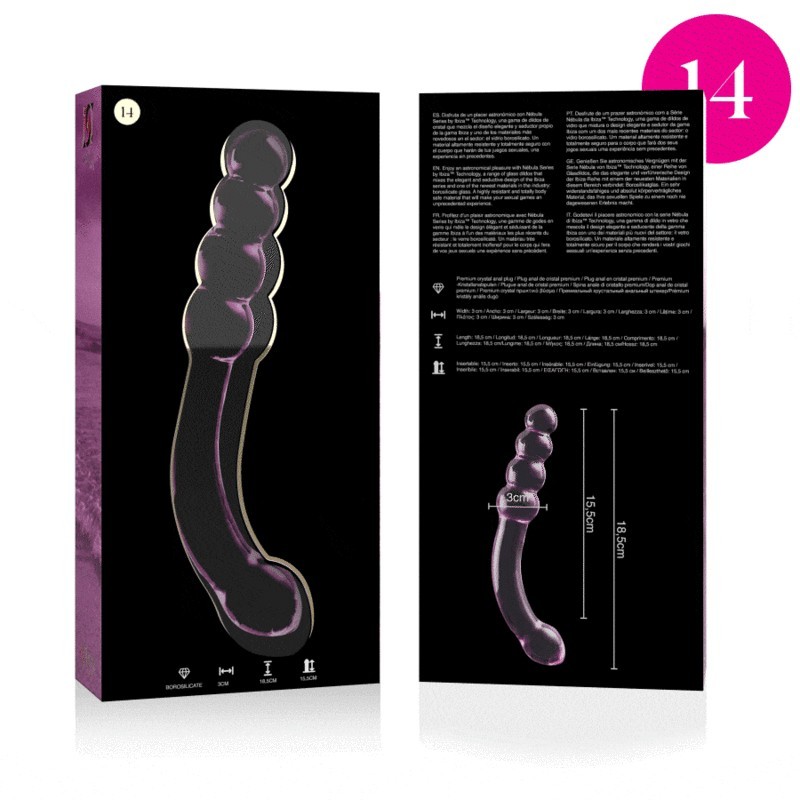 Nebula Series By Ibiza - Modello 14 Dildo In Vetro Borosilicato Rosa 18.5 Cm -O- 3 Cm - NEBULA SERIES BY IBIZA - Dildo Realistici | erosidea.com