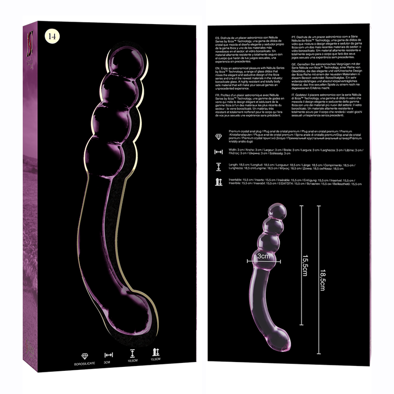 Nebula Series By Ibiza - Modello 14 Dildo In Vetro Borosilicato Rosa 18.5 Cm -O- 3 Cm - NEBULA SERIES BY IBIZA - Dildo Realistici | erosidea.com