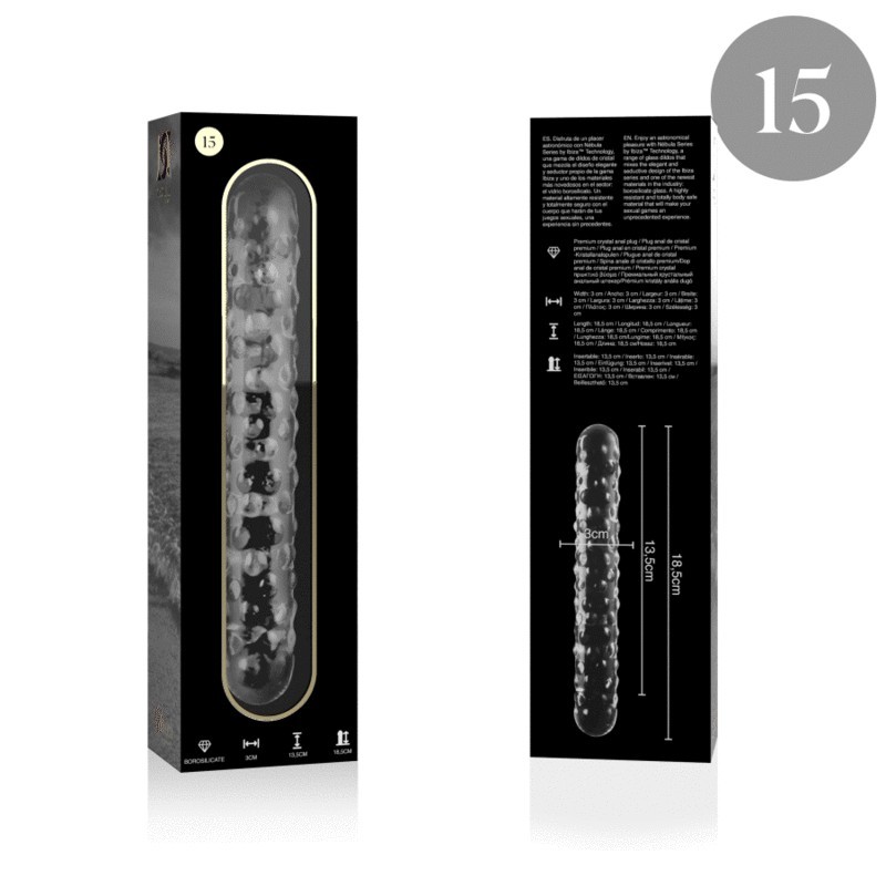 Nebula Series By Ibiza - Modello 15 Dildo In Vetro Borosilicato Trasparente 18.5 Cm -O- 3 Cm - NEBULA SERIES BY IBIZA - Dildo Realistici | erosidea.com
