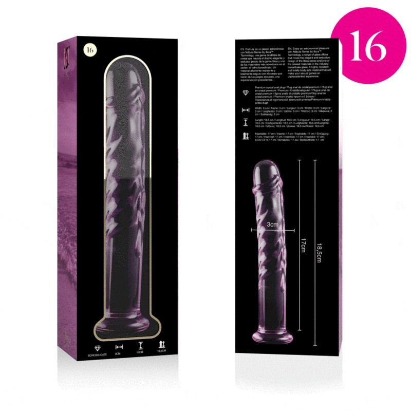 Nebula Series By Ibiza - Modello 16 Dildo In Vetro Borosilicato Rosa 18.5 Cm -O- 3 Cm - NEBULA SERIES BY IBIZA - Dildo Realistici | erosidea.com