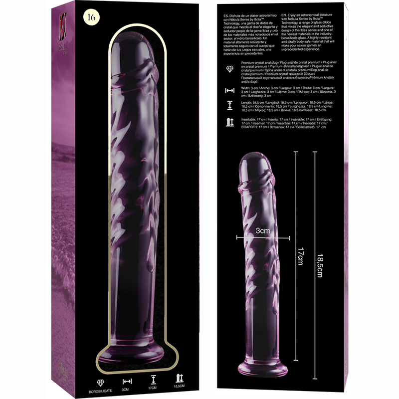 Nebula Series By Ibiza - Modello 16 Dildo In Vetro Borosilicato Rosa 18.5 Cm -O- 3 Cm - NEBULA SERIES BY IBIZA - Dildo Realistici | erosidea.com