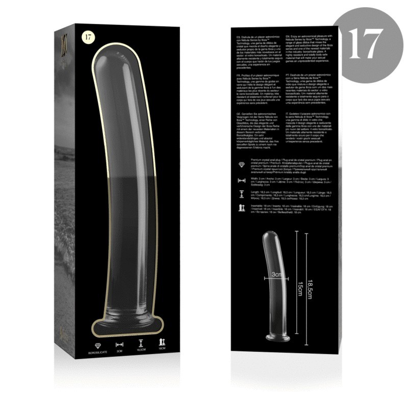 Nebula Series By Ibiza - Modello 17 Dildo In Vetro Borosilicato Trasparente 18.5 Cm -O- 3 Cm - NEBULA SERIES BY IBIZA - Dildo Realistici | erosidea.com