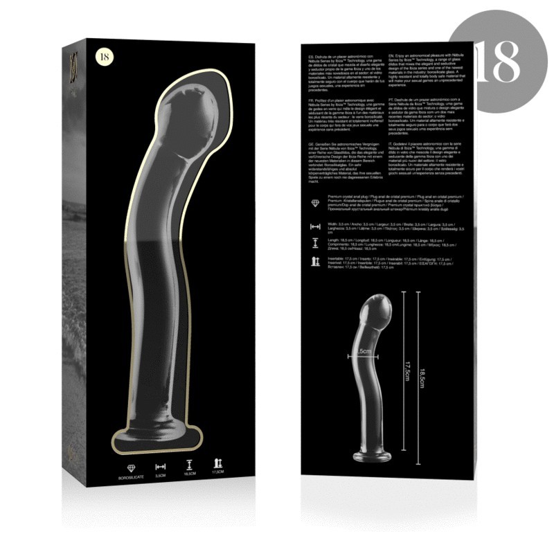 Nebula Series By Ibiza - Modello 18 Dildo In Vetro Borosilicato Trasparente 18.5 Cm -O- 3.5 Cm - NEBULA SERIES BY IBIZA - Dildo Realistici | erosidea.com