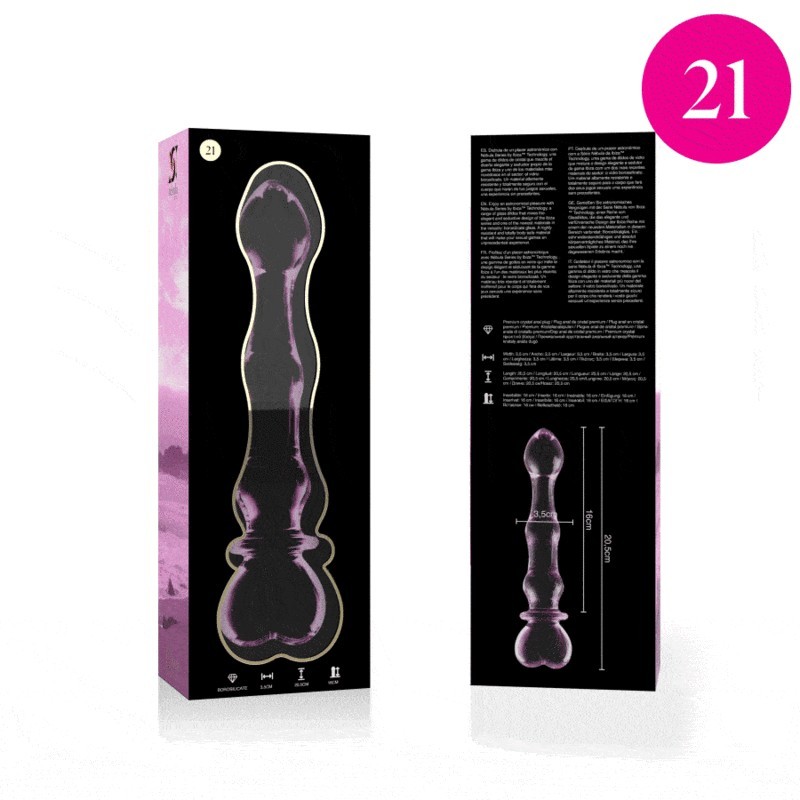 Nebula Series By Ibiza - Modello 21 Dildo In Vetro Borosilicato Rosa 20.5 Cm -O- 3.5 Cm - NEBULA SERIES BY IBIZA - Dildo Realistici | erosidea.com