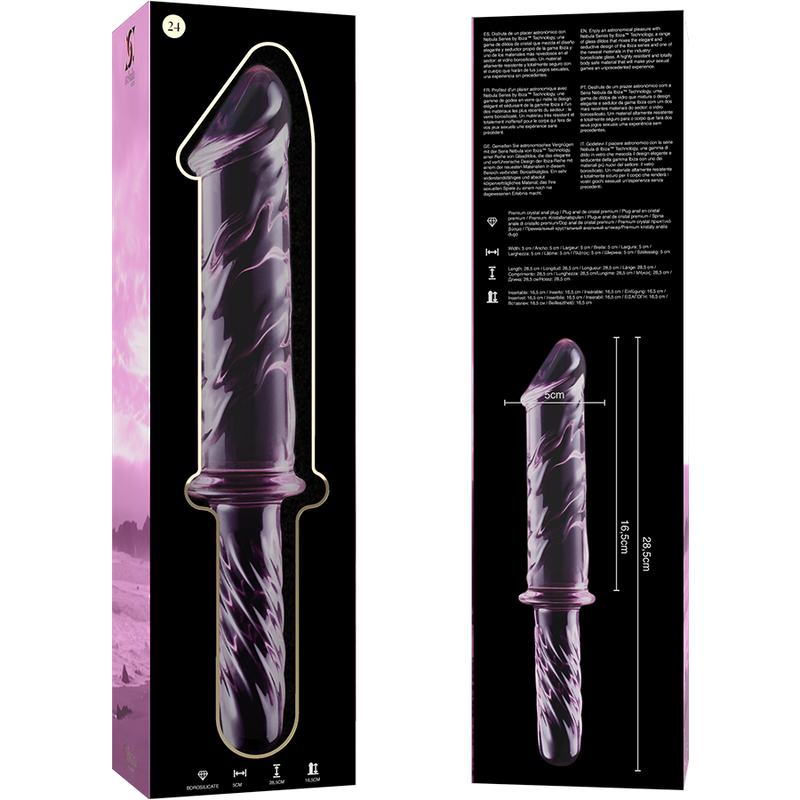 Nebula Series By Ibiza - Modello 24 Dildo In Vetro Borosilicato Rosa 28.5 Cm -O- 5 Cm - NEBULA SERIES BY IBIZA - Dildo Realistici | erosidea.com