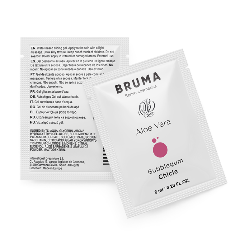 Bruma - Gel Scorrevole Aloe Vera Gusto Bubblegum 6 Ml - BRUMA - Monodose e Pocket | erosidea.com