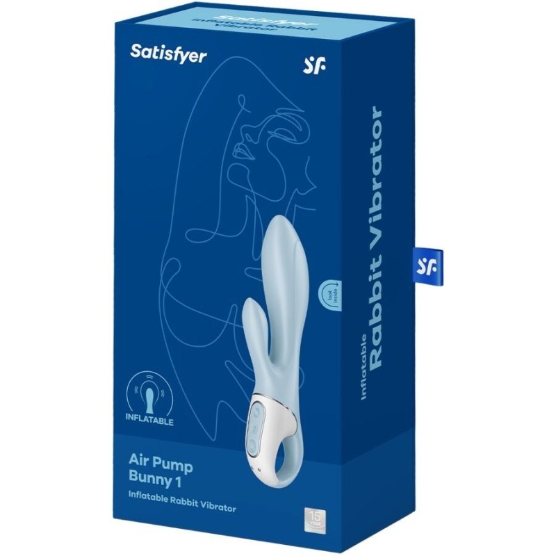 Satisfyer - Air Pump Bunny 1 Vibratore Gonfiabile Rabbit Blu - SATISFYER VIBRATOR - Vibratori Rabbit | erosidea.com