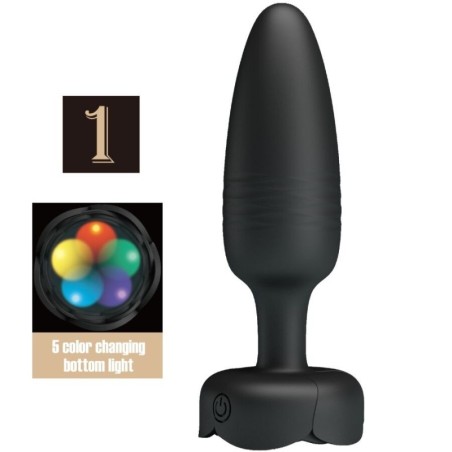 Pretty Love - Tarion Plug Anale Con Luce Led Nero 125 Cm - PRETTY LOVE - Plug e Catene Anali | erosidea.com