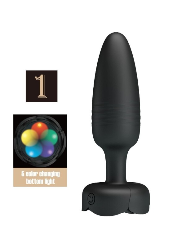 Pretty Love - Tarion Plug Anale Con Luce Led Nero 125 Cm - PRETTY LOVE - Plug e Catene Anali | erosidea.com