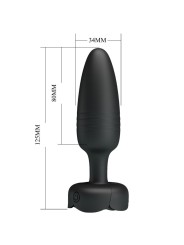 Pretty Love - Tarion Plug Anale Con Luce Led Nero 125 Cm - PRETTY LOVE - Plug e Catene Anali | erosidea.com